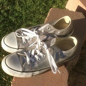 Sparkly silver Converse